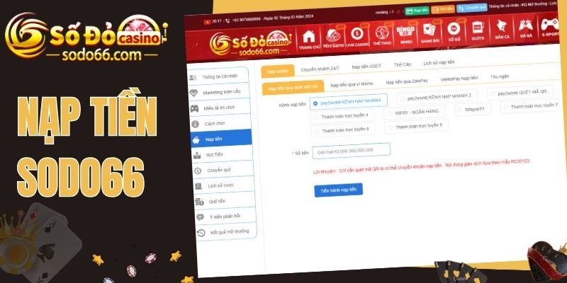 Top 5+ cách nạp tiền Sodo66 nhanh chóng chỉ sau 30 giây